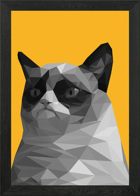 Scared Cat Meme Gerahmtes Wandbild Poster Leinwanddruck Bild