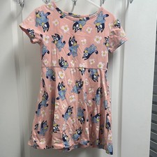 Bluey Kids Casual Dress - Pink with Flowers SZ 5T