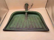 Vintage JV Reed Dust Pan USA Steel Metal Home Decor Green