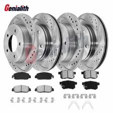 Front Rear Drilled Rotors Brake Pads for 2013 2014 2015 2016 2017 Honda Accord