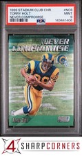 1999 STADIUM CLUB CHROME NEVER COMPROMISE #NC8 TORRY HOLT RC POP 2 PSA 9