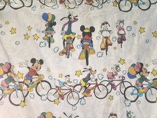 Vintage Disney Mickey Mouse Donald Duck Twin Sheet Set. Flat, Fitted USA Bicycle