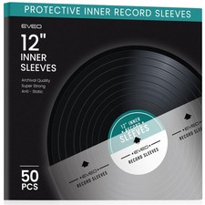 50 Vinyl Inner Sleeves for Vinyl Records - Rice Anti-Static LP For 12" Record...