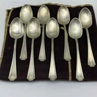 Gorham Sterling Silver Teaspoons 8 Piece Set Clipped Corner Pattern 5 3/4"