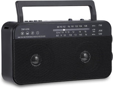Portable AM FM Shortwave Radio with Bluetooth, AC/DC, 2 Speakers, AUX/USB/TF