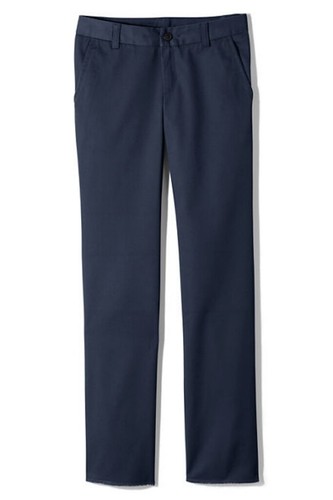 LANDS END Navy School Uniform Plain Front Chino Pants Girls 10 *NEW* - Picture 5 of 10