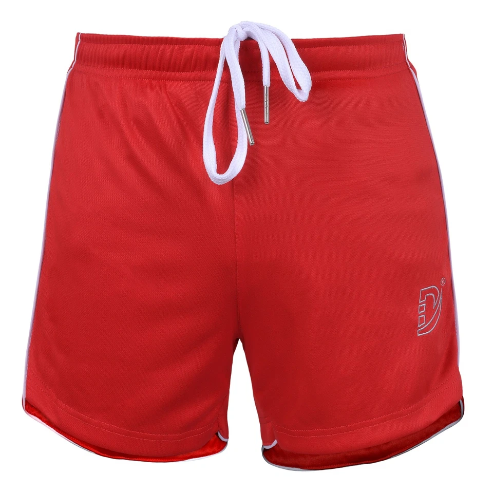 DEFY NUEVO HOMBRE ENTRENAMIENTO GIMNASIO ENTRENAMIENTO DEPORTES CORRER CASUAL FITNESS PANTALONES CORTOS ROJO Foto 2 de 4