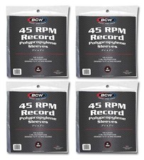 400 BCW 45 RPM Record Sleeves Clear Poly Bag Protectors 7 3/8 x 7 5/8 Acid Free