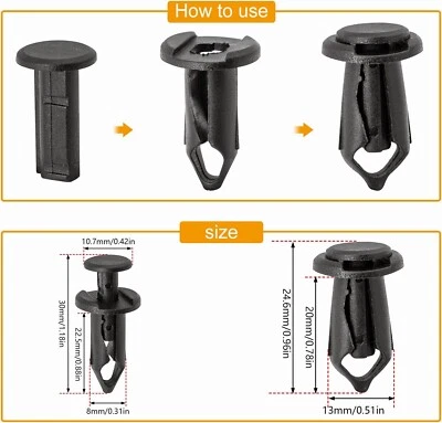 For Honda Body Bolts & U-nut Clips M6 Engine Cover Under Ggg Indicado En Descripción | Meses sin interés
