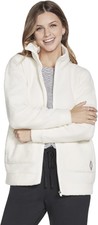 Nwt Skechers Women's Downtime Sherpa Lightweight Jacket White Size S $50 Gg462