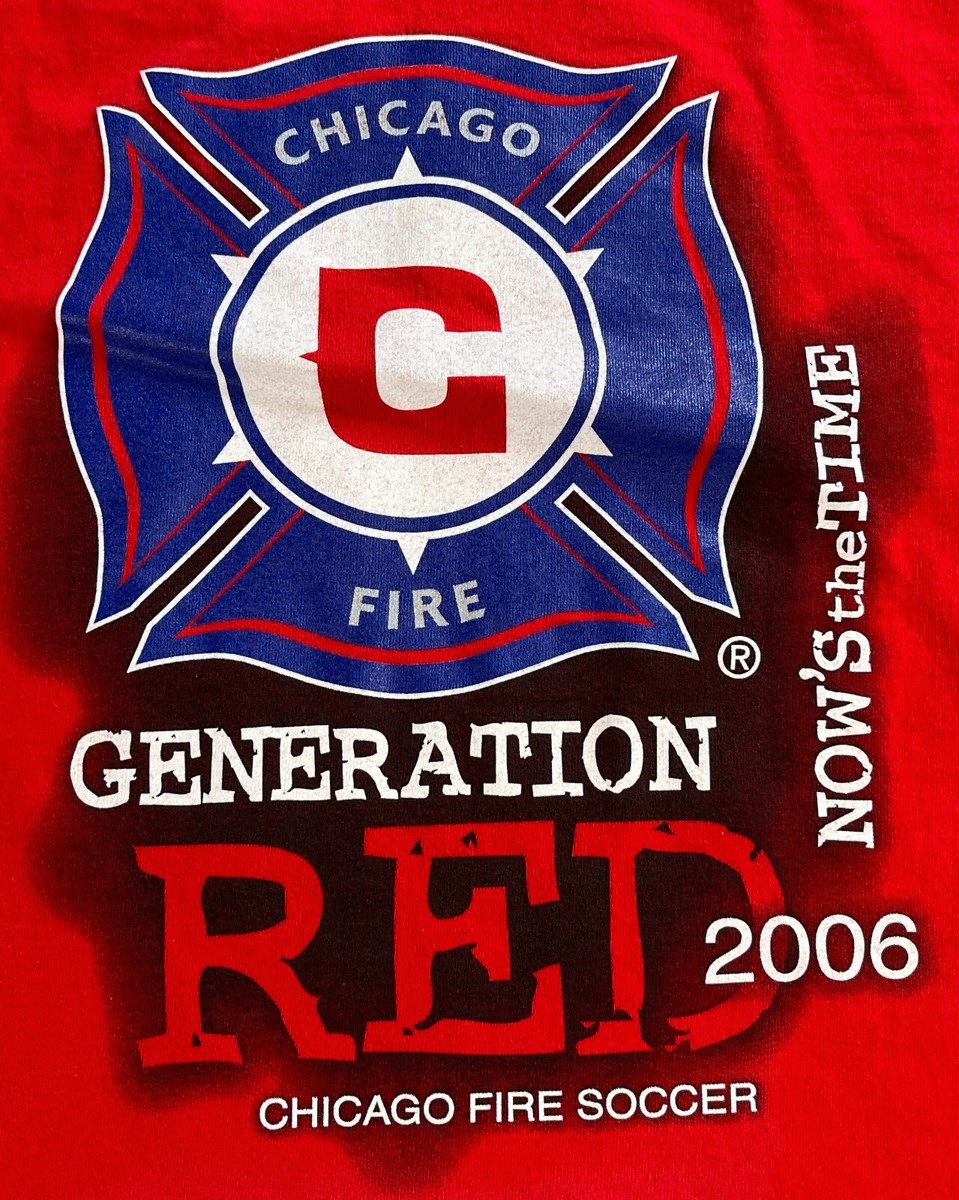 Vintage 2006 Chicago Fire Soccer Club Generation Red T-Shirt MLS
