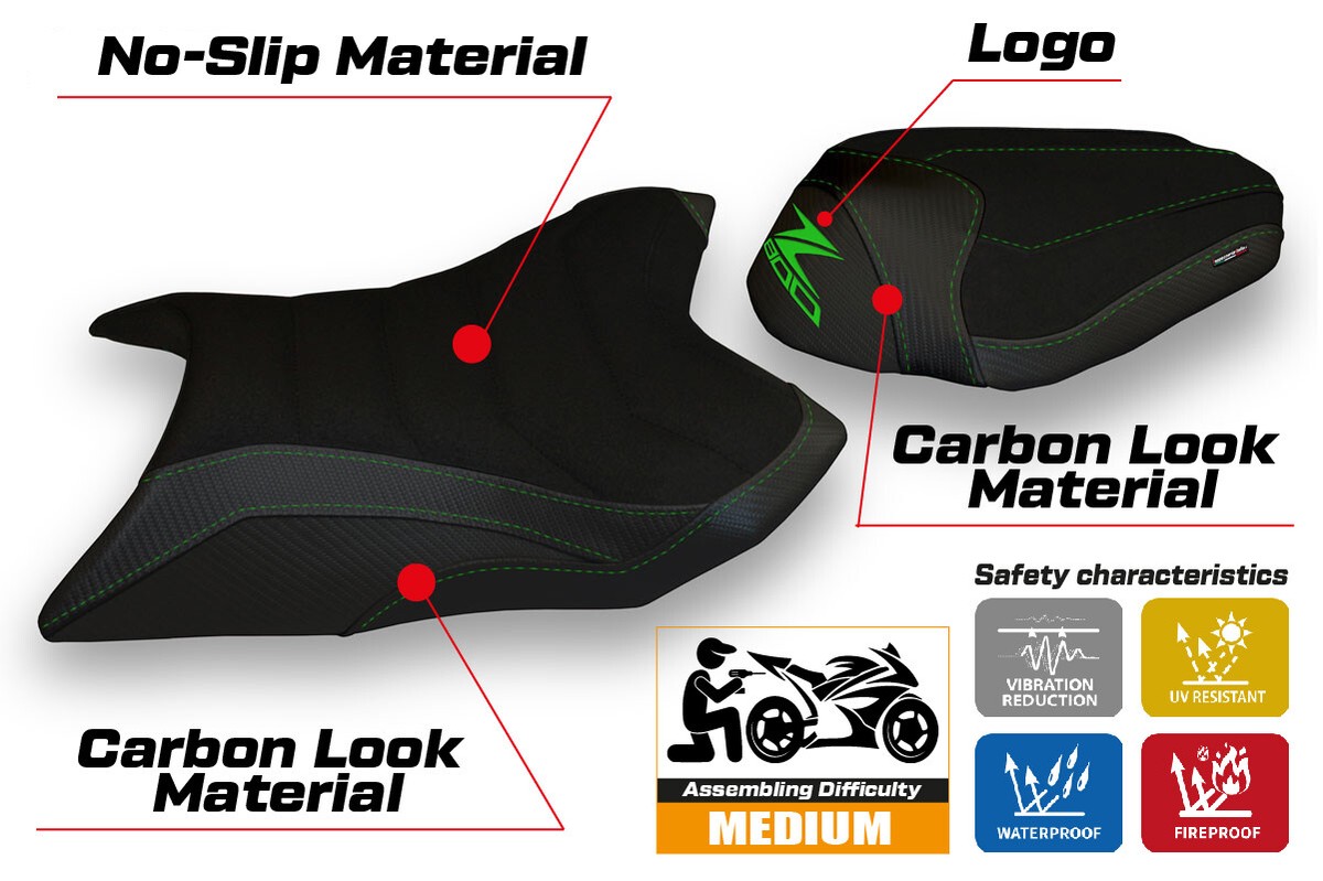 Kawasaki Z800 2013 2014 2015 2016 Seat Cover Tappezzeria Ultragrip