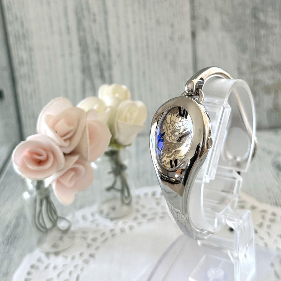 GUCCI 103 Watch Horsebit Floral Bangle Womens Flower Dial GUCCI 103 Watch Horsebit Floral Bangle Womens Flower Dial