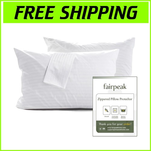 Breathable King Pillow Protectors - Hotel Quality, OEKO-TEX Certified, Pack of 6
