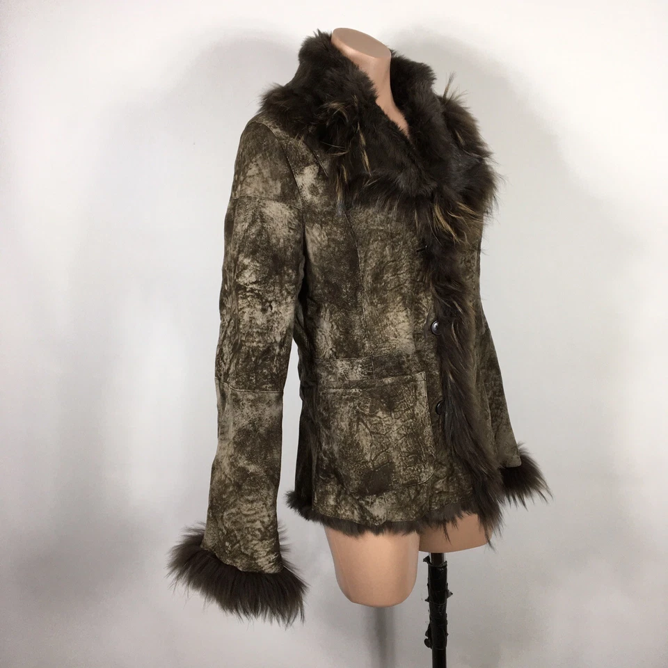 Blue Duck Brown Super Soft Rabbit Fur Jacket Blazer Coat sz Small S - Image 4 of 4