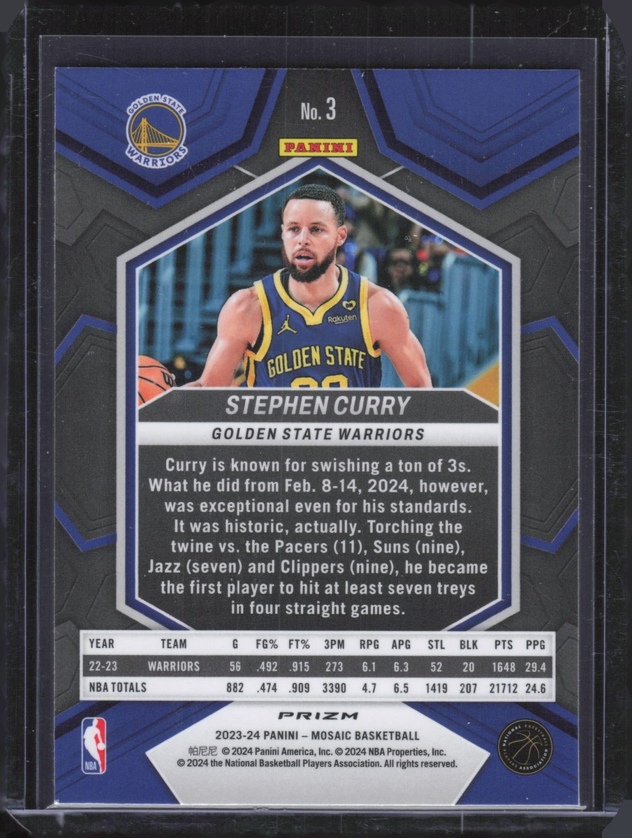 2023-24 Panini Mosaic Mosaic Reactive Blue #3 Stephen Curry
