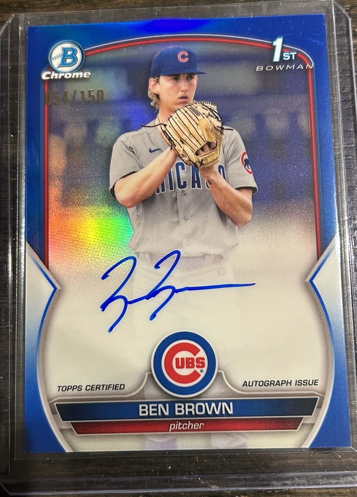 2023 Bowman Ben Brown Chrome True Blue Refractor 1st Rookie Auto /150 Autograph