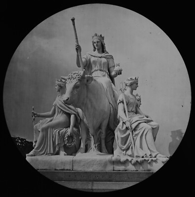 Glas magische Laterne Dia EUROPA VON MACDOWELL ALBERT MEMORIAL UM 1890 FOTO LONDON