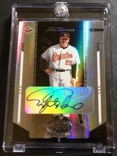 RAFAEL PALMEIRO LEAF CERTIFIED MATERIALS MIRROR BLACK AUTO #155 SERIAL 1/1 2002