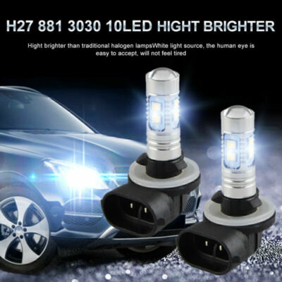 880 H27W/1 Nebelscheinwerfer LED 6000K 881 Birne 160W Lampe Auto 2Stk H27W/ H9D0