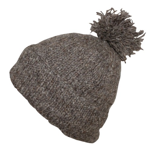 Gorro de lana con pompón gris jaspeado cálido gorro de punto gorro de pompón - Imagen 5 de 6