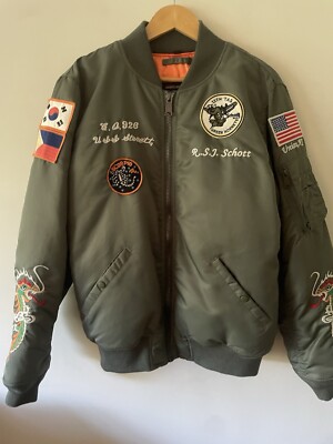 Very Rare - New SCHOTT NYC Size M West Pacific Bomber Flight Jacket Khaki Green