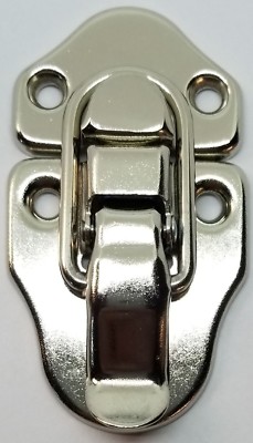 Nickel Plated Drawbolt - antique chest trunk lock latch steamer vintage old case