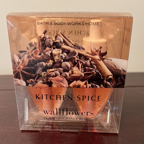 2 Pack NEW Bath Body Works Wallflower KITCHEN SPICE Home Refill Bulb Oil RETIRED - Picture 1 of 5