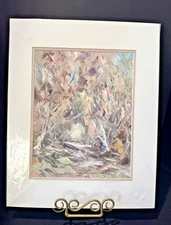 Original Oil Painting by Virginia Beville Abstract Landscape Matted Size 16 x 20