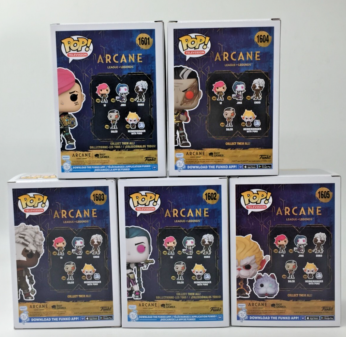 Funko Pop! Arcane Jinx Ekko Silco VI Heimerdinger Poro Set of 5 W