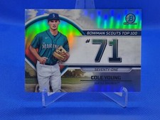 2023 Bowman Chrome Bowman Scouts Top 100 Cole Young BTP-71 Seattle Mariners