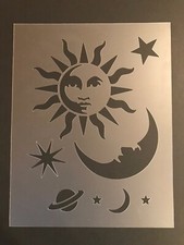 Sun Moon Stars Stencil 10mm or 7mm Thick, Solar System, Planets, Stars
