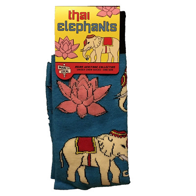 Asian Heritage Collection Thai Elephants Unisex Crew Socks Adult One Size
