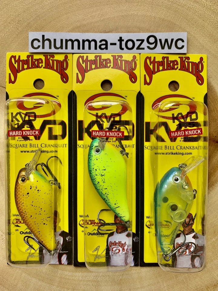 KVD1.5 (Lot Of 3) “Hard Knock” Square-bill Crankbait, Strike King, Bass, NWT! - Image 4 of 4