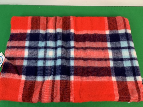 Vintage TROY ROBE 100% Orlon Blanket Throw Plaid 50"x70" Fringe original case - Picture 5 of 11
