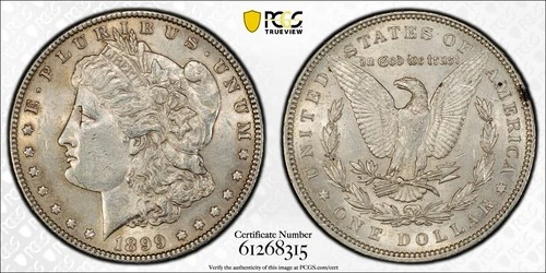 1899 Morgan Dollar $1 PCGS AU58