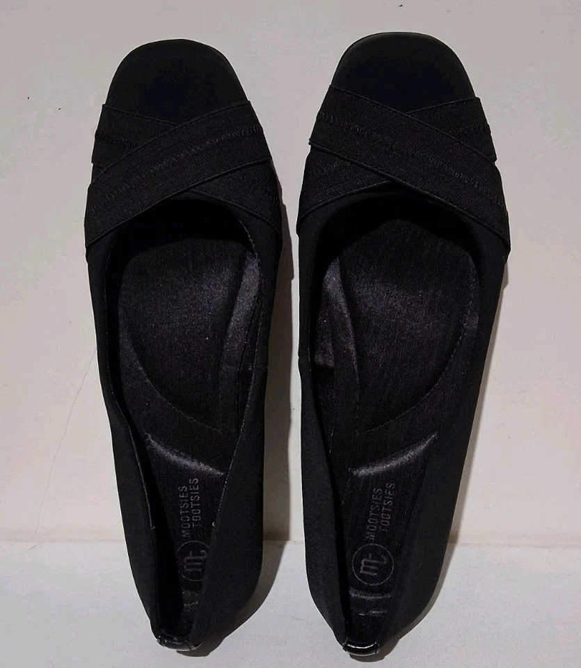 Mootsies Tootsies Danery Tela Negra Pisos Informales Moda Cómodos Sin Cordones Talla 8M Foto 3 de 4