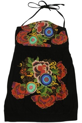 Desigual Top Damen Trägertop Tanktop Unterhemd Gr. M Baumwolle Schwarz #8ocpx0z