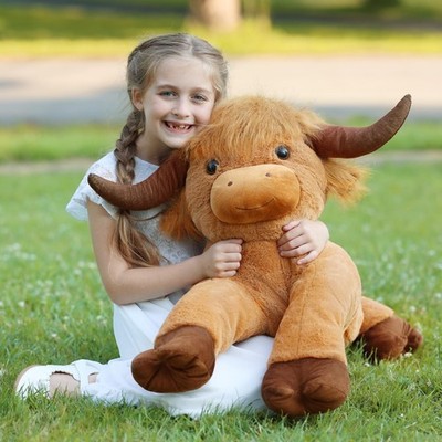 MaoGoLan 41 inch Large Highland Cow Stuffed Animal, Giant Hyland Cow Plush Sc...