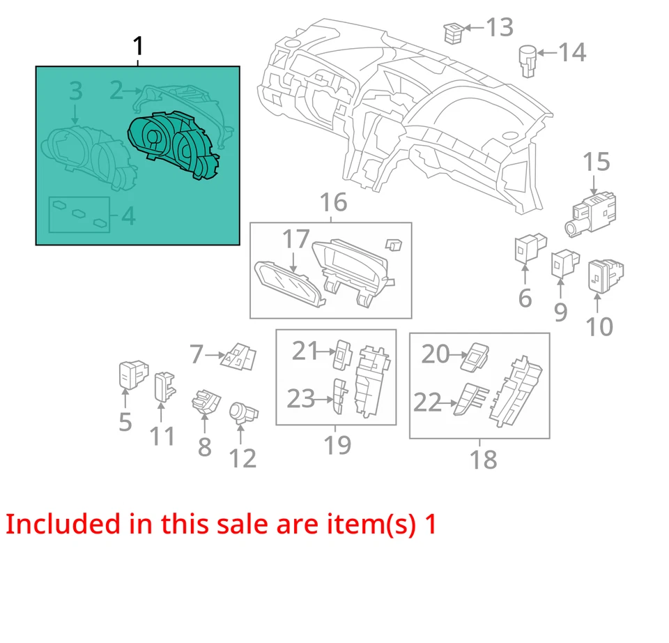Clúster de velocímetro US Market Tech VIN 5 octavo dígito compatible con 12-14 TL 1364215 Foto 3 de 4