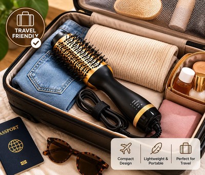 Gold Hair Dryer Brush Blow Dryer Brush in One, 4 in 1 Styling Tools Blow Dryer w