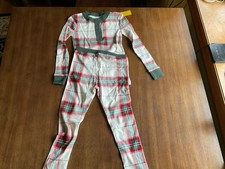 Kids Size 5 Plaid 2 Pc Pajama Set Hearth  Hand W/ Magnolia Plaid Green Red