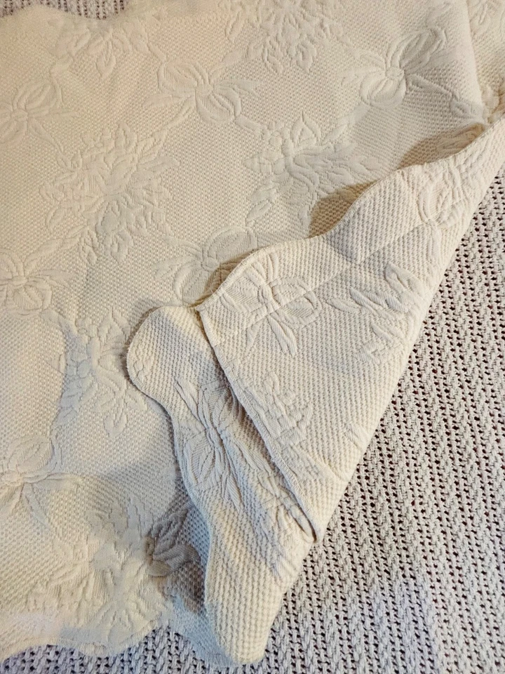 Colchas S Domingos Almohada Sham King Mezcla de Algodón Marfil Damasco Matelasse Vieira Foto 4 de 4