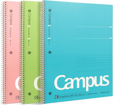 Spiral Notebook, 3 Pack Campus 10-1/2" X 8" Subject Notebooks with College Ruled