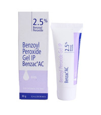 Galderma Benzoyl Peroxide 2.5 Benzac AC Gel 30 gm for Acne, Pimples Free Ship