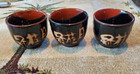 Vintage Set of 3 Three -Brown Tone  Japanese Sake Cups  — photo 1