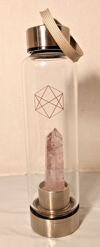 Glacce Purple Amethyst Crystal Elixir Glass Water Bottle - 第 2/7 張圖片