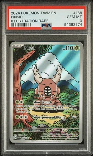 2024 POKEMON TWM EN-TWILIGHT MASQUERADE ILLUSTRATION RARE #168 PINSIR PSA 10