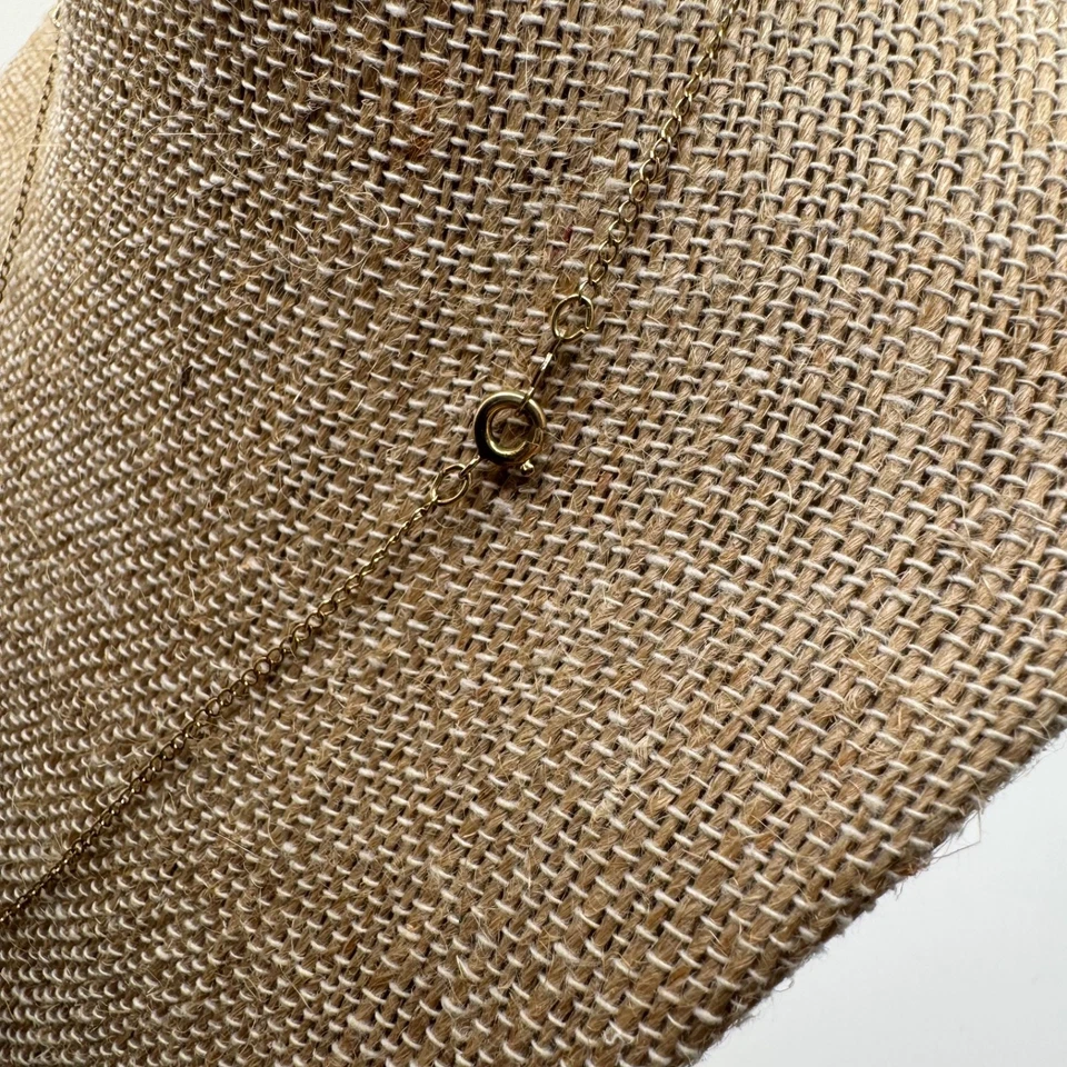 Collar Pequeño Corazón Ojo de Tigre 1/20 Oro 12K Relleno Delicado Cadena Foto 4 de 4