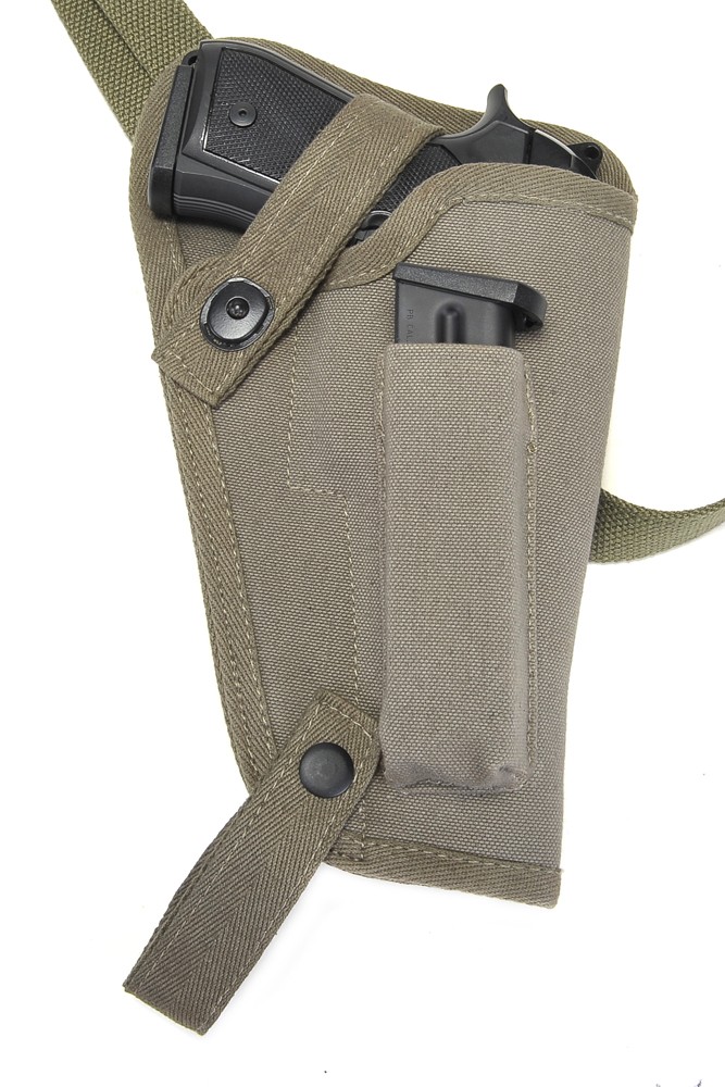 M3 OD Canvas Tanker Shoulder Holster with Magazine Pouch fits
